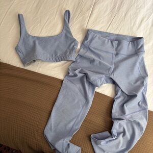 Outdoor Voices Light Blue Sports Bra and Leggings Set
